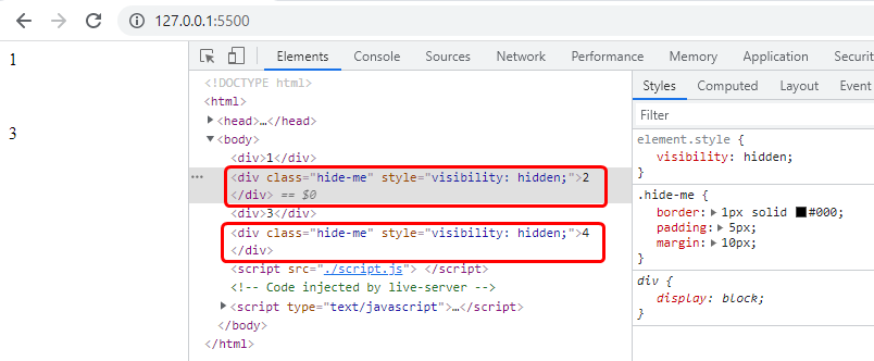 Javascript Hide All Elements With Same Class